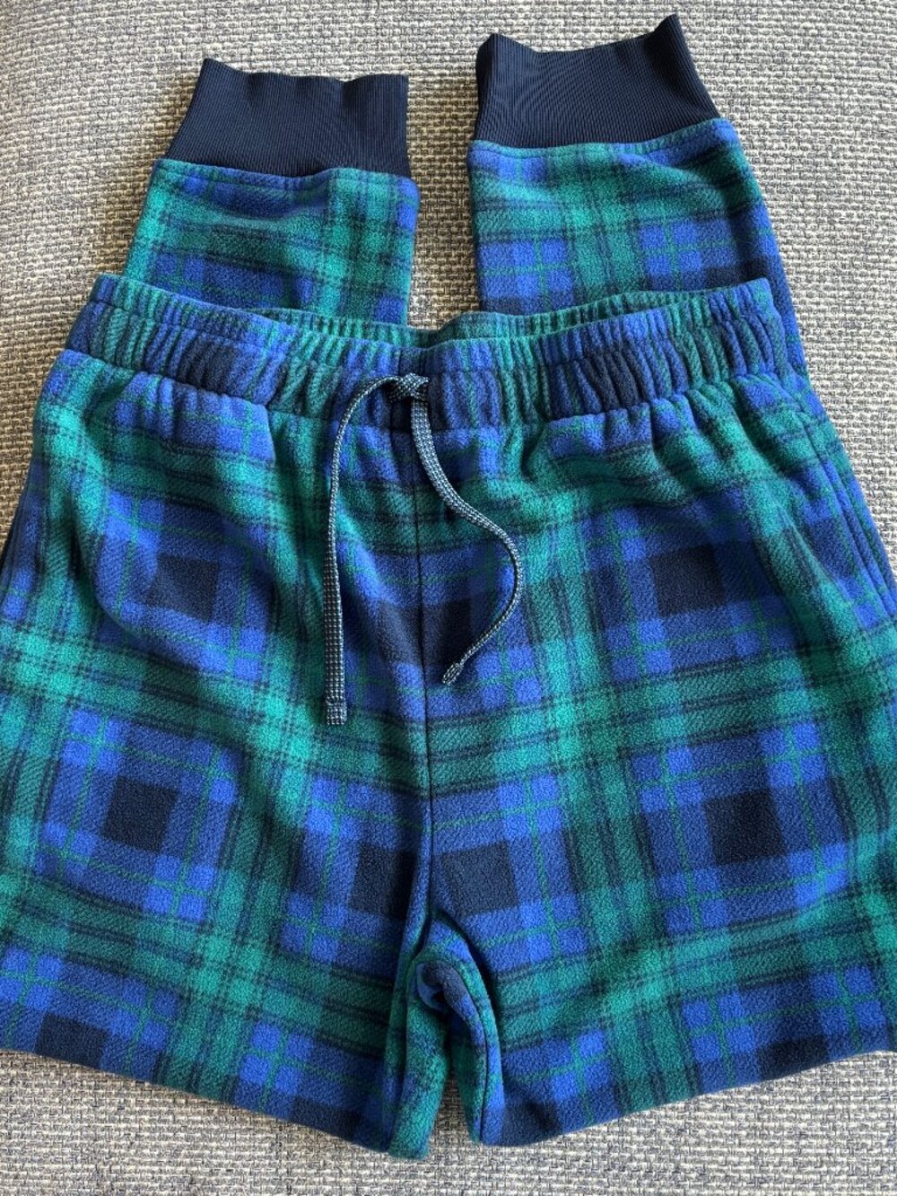 Falls Creek Men's Plaid Fleece Joggers Lounge Pants Elastic Waist Pockets | Sz L
